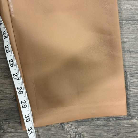 Aritzia Wilfred Constant Camel Faux Vegan Leather Pants SZ 12 Tall - Picture 13 of 16